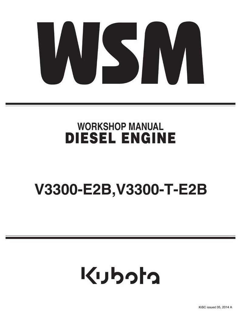 Manual de taller para motores diésel Kubota V3300-E2B y V3300-T-E2B / Descarga instantánea en PDF imagen 1