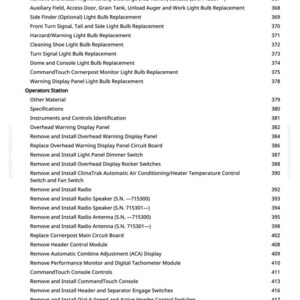 May include: A page from a manual with a list of vehicle maintenance procedures, including light bulb replacements, radio installation, and display panel adjustments. The text is in black font.