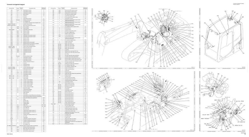 Peut inclure: Un sch&eacute;ma technique d&eacute;taill&eacute; pr&eacute;sentant plusieurs vues des composants d'une machine. Le sch&eacute;ma comprend une liste de pi&egrave;ces et plusieurs vues &eacute;clat&eacute;es, avec des lignes pointant vers des pi&egrave;ces sp&eacute;cifiques. L'image est en noir et blanc.