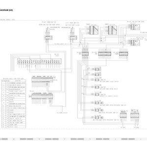 May include: A detailed electrical circuit diagram (5/6) with text and symbols, likely for a loading shovel. The diagram is in black and white, showing various components and wiring connections. The diagram includes a wiring table and other technical details.