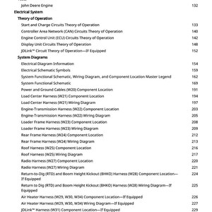 May include: A detailed table of contents from a manual, listing topics such as electrical system diagrams, wiring diagrams, and component locations. The text includes terms like "Engine Control Unit," "Harness," and "Wiring Diagram."
