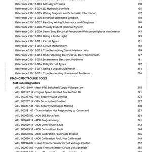Pu&ograve; includere: Una pagina di manuale con un sommario e codici di errore diagnostici. Il testo include riferimenti a sistemi elettrici, malfunzionamenti dei circuiti e problemi di tensione. Il numero di pagina &egrave; 3.