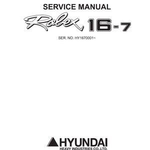 HYUNDAI R16-7 Crawler Excavator Service Manual | PDF | Instant Download image 1