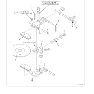 May include: An exploded diagram of a brake system, featuring labels and measurements in Newton-metres and kilogram-centimetres. The image shows various components such as discs, levers, and springs, with the text "BRAKE SYSTEM" at the top.