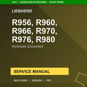 Liebherr R956 r960 r966 r970 r976 r980 Hydraulic excavator Service Manual PDF | Workshop Repair | Instant Download image 1