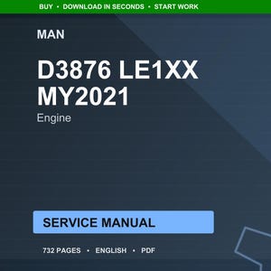 Man D3876 le1xx my2021 Engine Service Manual PDF | Workshop Repair | Instant Download image 1
