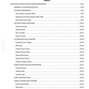 Puede incluir: Documento blanco titulado "SECCI&Oacute;N E2 &Iacute;NDICE DE COMPONENTES DEL SISTEMA DE PROPULSI&Oacute;N EL&Eacute;CTRICA". Enumera componentes del sistema de propulsi&oacute;n el&eacute;ctrica, incluyendo componentes del sistema y funciones de software.