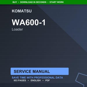 Komatsu WA600-1 Hjullastare Servicemanual Reparation Verkstad PDF Ladda ner bild 1