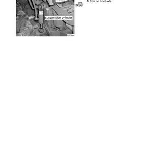 May include: Diagram of a tractor's hydraulic components, including a suspension cylinder. The image is labeled "Farmer 200 V/P/F/S" and includes text indicating the component location and system type. The diagram is in black and white.