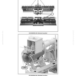 K&ouml;nnte beinhalten: Detaillierte Diagramm von Industriemaschinenkomponenten, einschlie&szlig;lich eines Kompressorauslass-R&uuml;ckschlagventils, eines Lufttanks und eines Kondensatablaufs. Das Bild ist mit Codes und einer Legende versehen.