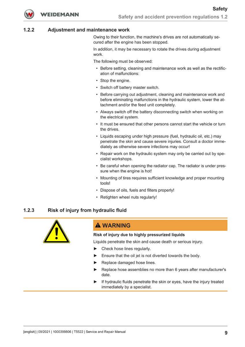 Weidemann T5522 Telehandler Service Manual PDF | Workshop Repair | Instant Download image 9