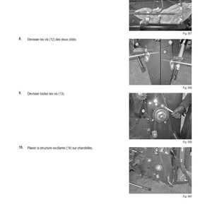 May include: A page from a manual with the title "M&Eacute;THODE D'INTERVENTION". The page contains four images with instructions for mechanical procedures. The images show close-ups of mechanical components with arrows pointing to specific parts. Text accompanies each image, detailing the steps.