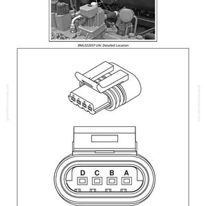 May include: Detailed diagram of an electrical connector with four labeled terminals: A, B, C, and D. The image includes a top-down view and a detailed location diagram. Text on the image reads: LX366209-UN: End View and BML022037-UN: Detailed Location.