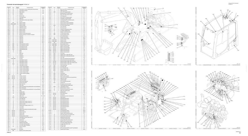 May include: Technical diagrams of machinery components, including exploded views and part lists. The image features multiple diagrams with labels and lines, providing a comprehensive view of the machinery's internal structure.