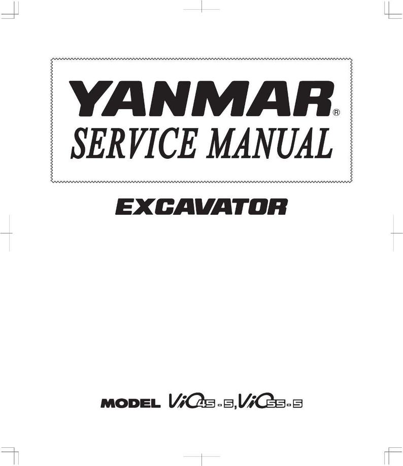 Yanmar Vio45 vio55 5 Excavator Service Manual PDF | Workshop Repair | Instant Download image 2