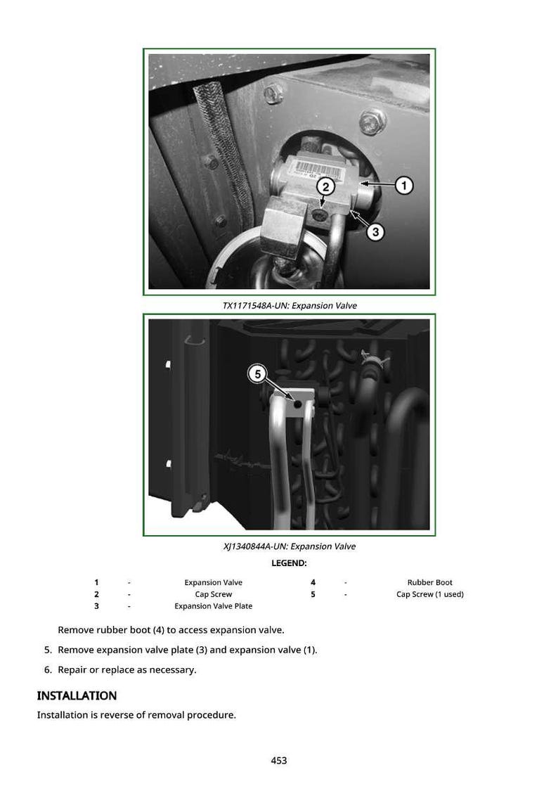 K&ouml;nnte beinhalten: Detaillierte Diagramm einer Expansionsventilbaugruppe mit Nahaufnahmen und Beschriftungen. Das Bild enth&auml;lt den Text "TX1171548A-UN: Expansion Valve" und "XJ1340844A-UN: Expansion Valve". Das Diagramm zeigt das Ventil, die Kapselschraube und die Expansionsventilplatte.