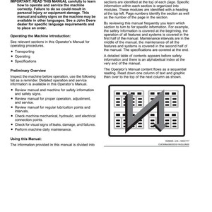 May include: An operator's manual page titled "General Information" with instructions on machine operation and safety. The text describes procedures and maintenance. A diagram with a stylized "N" shape is in the upper right. Page number: "00-1."