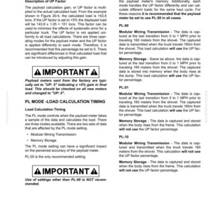 K&ouml;nnte beinhalten: Ein technisches Dokument mit dem Titel "UP FACTOR - PAYLOAD CALCULATION GAIN", das die Nutzlastberechnung und die PL-Moduseinstellungen erl&auml;utert. Enth&auml;lt Diagramme und Warnhinweise. Dokument f&uuml;r einen Payload Meter II.