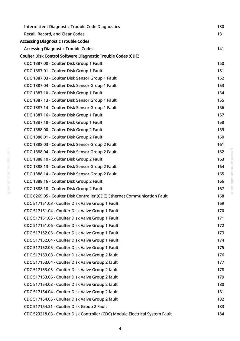 May include: A white page listing diagnostic trouble codes, such as CDC 1387.00, CDC 1387.01, and CDC 1387.03. The document is titled "Intermittent Diagnostic Trouble Code Diagnostics."