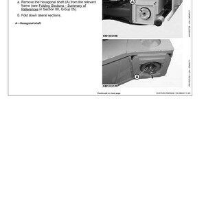 May include: Technical diagram of a cross feed drum spur gear angle drive. The image includes detailed views of the drive's components, labeled with references and part numbers. Text instructions are provided for disassembly and maintenance of the machinery.