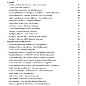 Pu&ograve; includere: Una pagina di manuale con un elenco di schemi elettrici e test diagnostici. Il testo &egrave; nero su sfondo bianco. Il documento include titoli come "Schema" e "Test e regolazioni diagnostiche".