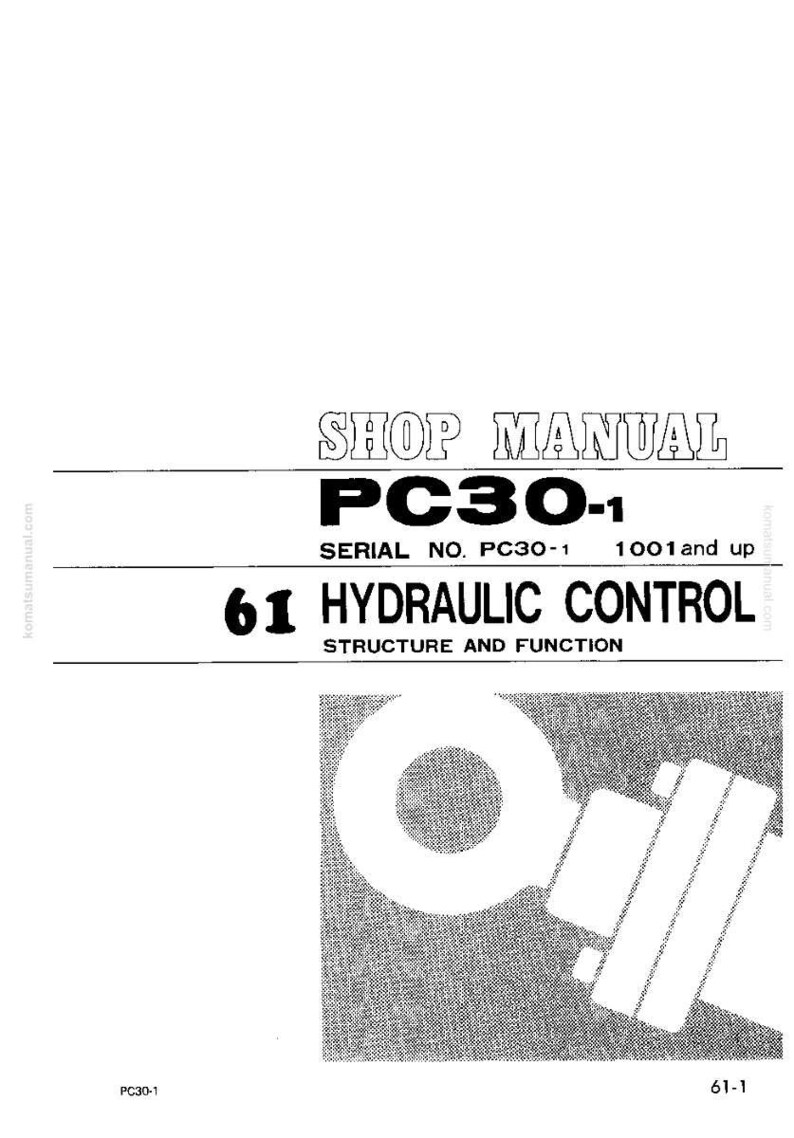 May include: Shop manual for PC30-1, featuring "61 Hydraulic Control: Structure and Function." The cover includes a diagram and the serial number PC30-1, 1001 and up. The manual is in black and white.