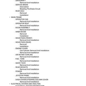 Pu&ograve; includere: Un documento bianco con un elenco di componenti meccanici e le relative procedure. Il testo include termini come "Freno di stazionamento", "Albero di trasmissione" e "Coperchio motore", insieme alle istruzioni per la rimozione e l'installazione.