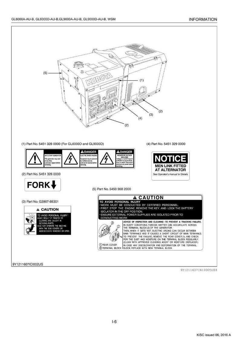Manual de taller del motor Kubota GL6000A GL6000D GL9000A GL9000D en PDF / Servicio y reparación / Descarga instantánea imagen 10