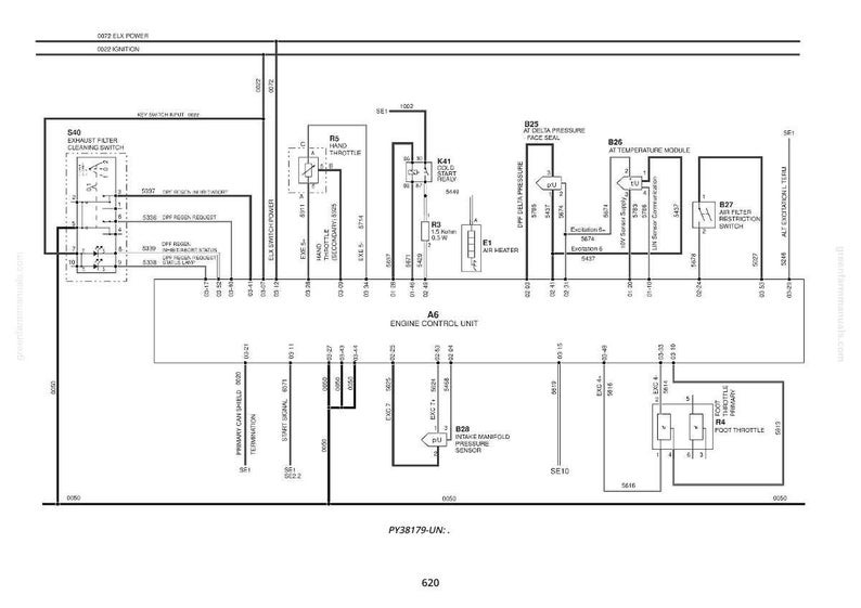 May include: A detailed schematic diagram of an engine control unit, featuring various components like switches, sensors, and modules. The diagram includes labels and connection lines, with text such as "Engine Control Unit" and "Air Heater".