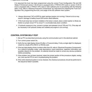 Pode incluir: P&aacute;gina de um manual intitulada "4.0 SEQUENCE TESTS - (Engine not running)". O documento fornece instru&ccedil;&otilde;es para prepara&ccedil;&atilde;o, configura&ccedil;&atilde;o e autoteste de um sistema de controle. Inclui etapas de solu&ccedil;&atilde;o de problemas.