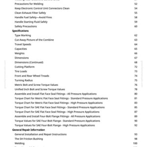 K&ouml;nnte beinhalten: Eine Seite aus einem Handbuch mit einer Liste von Spezifikationen und allgemeinen Reparaturinformationen. Der Text umfasst Themen wie &bdquo;Sch&auml;dlichen Asbeststaub vermeiden&ldquo;, &bdquo;Abmessungen&ldquo; und &bdquo;Drehmomenttabelle f&uuml;r metrische Flachdichtungen&ldquo;. Die Seitenzahl ist 3.