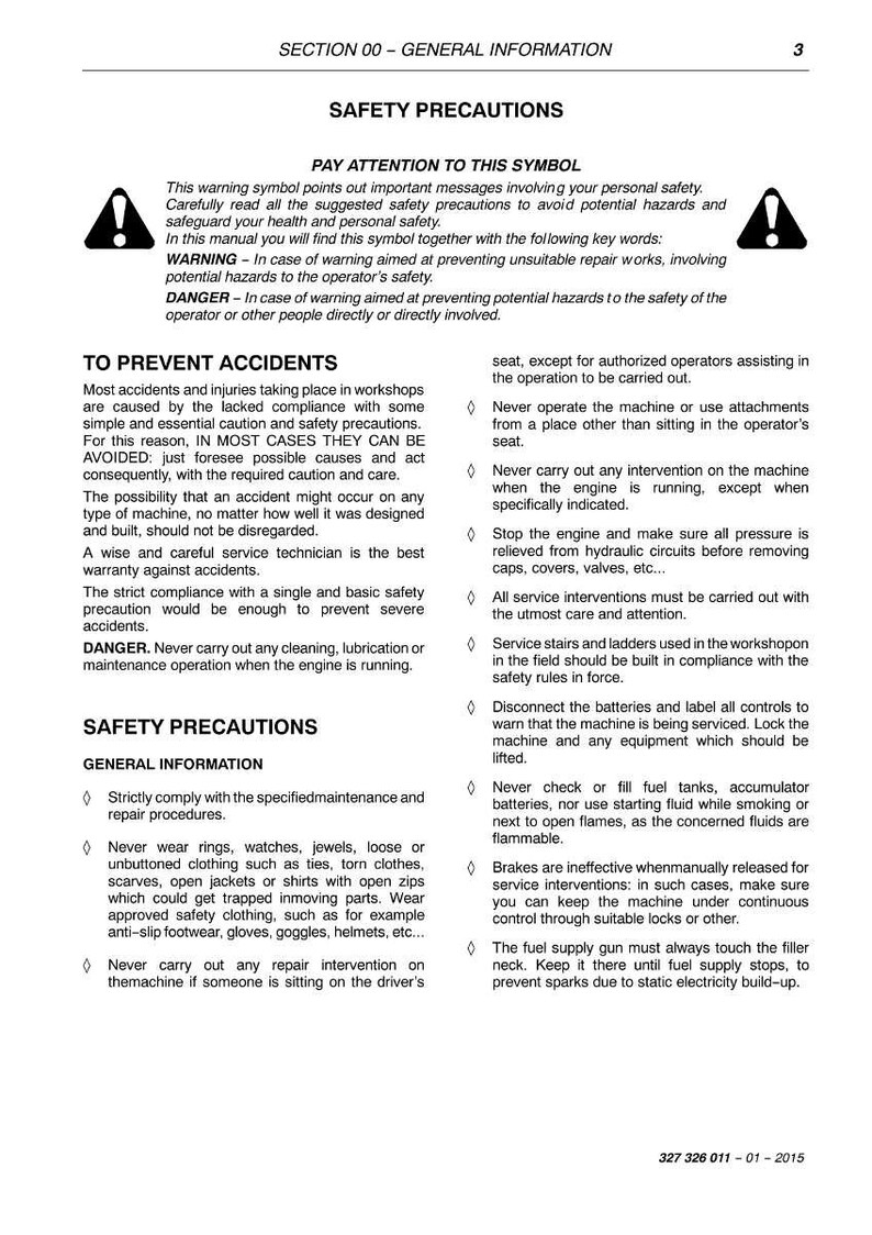 Puede incluir: Una p&aacute;gina de manual con precauciones de seguridad. El texto incluye advertencias sobre posibles peligros e instrucciones para un funcionamiento seguro, con un s&iacute;mbolo de advertencia. El documento se titula "Precauciones de seguridad."