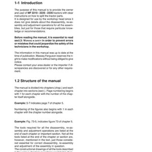Manual de servicio para tractores Massey Ferguson 2210, 2225 y 2235 en formato PDF / Reparación de taller / Descarga instantánea imagen 8