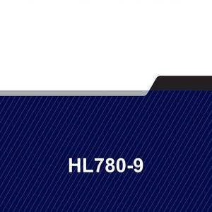 May include: A service manual with the title "SERVICE MANUAL" in bold, black text at the top. The bottom section features the text "HL780-9" in white, against a dark blue background with diagonal lines.