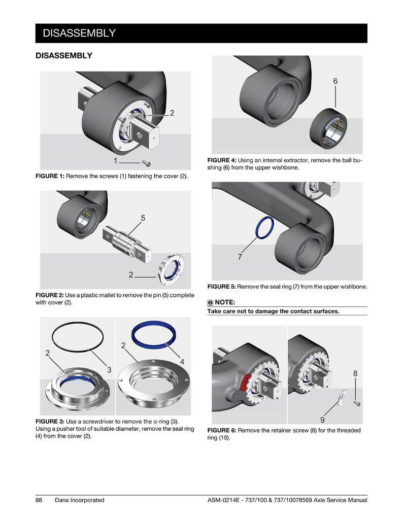 Dana 737 100 Steering axle Workshop Manual PDF | Service Repair | Instant Download image 8