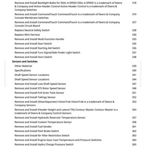 May include: A white page with a list of instructions for removing and installing various parts, including sensors, switches, and other components. The text is black and organized in a numbered format, with page number 7 at the bottom.