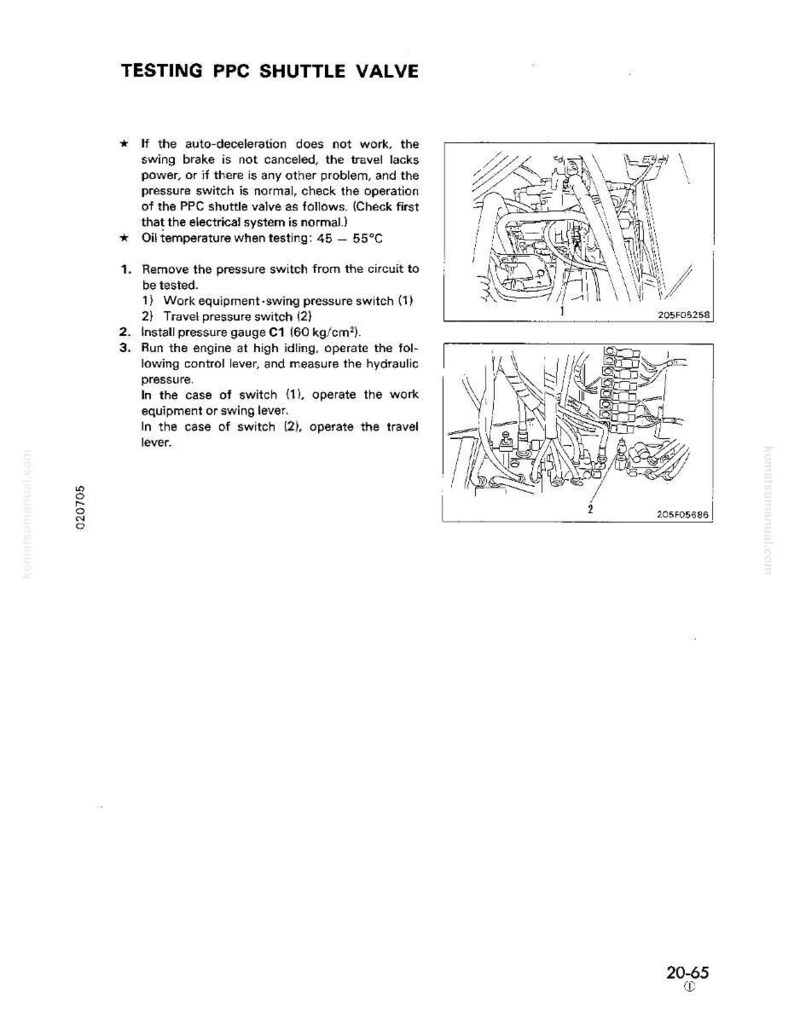 Może przedstawiać: Schemat techniczny zatytułowany "TESTING PPC SHUTTLE VALVE" z instrukcjami i dwoma szczeg&oacute;łowymi rysunkami komponent&oacute;w mechanicznych. Obraz zawiera zakres temperatur w stopniach Celsjusza.