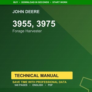 Teknisk manual för John Deere 3955, 3975 fälthackar i PDF-format | Nedladdning direkt bild 1