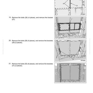 May include: Diagram illustrating the disassembly and assembly of a hydraulic oil cooler. The image shows step-by-step instructions with numbered bolts and brackets, including bolt (24), bracket (25), bolt (26), bracket (27), bolt (28), bracket (29), bolt (30), and bracket (31).