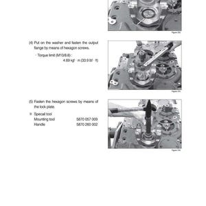 May include: Technical diagram showing the assembly of mechanical components. The image includes close-ups of parts being assembled, with text instructions and measurements in lbf&middot;ft. The diagram also lists specific tool numbers.
