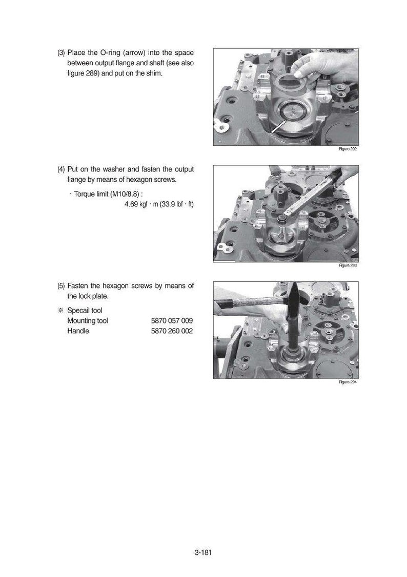 May include: Technical diagram showing the assembly of mechanical components. The image includes close-ups of parts being assembled, with text instructions and measurements in lbf&middot;ft. The diagram also lists specific tool numbers.