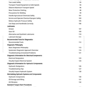 Op de afbeelding: Een pagina uit een handleiding met een inhoudsopgave. De tekst bevat veiligheidsvoorschriften, diagnostische informatie en procedures voor onderhoud. Het paginanummer is 3.