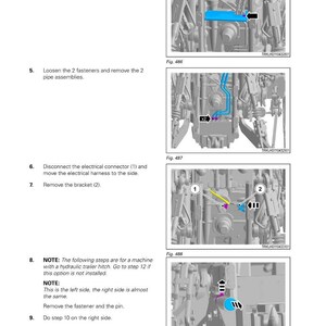 May include: Diagram illustrating maintenance steps for a Fendt 300 Vario Gen4 machine. The image shows close-ups of components with labels and arrows. Text instructions are provided, including notes on fastener removal and electrical connections.