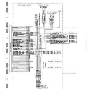 May include: An electrical circuit diagram for an E.C.C.S. (Electronically Controlled Suspension System). The diagram is labeled with text and includes various components, lines, and connectors. The diagram is in black and white.
