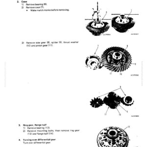 May include: Diagram of differential disassembly and assembly, featuring various mechanical components like gears, bearings, and washers. The image includes numbered parts and instructions for removing and assembling the components. The text "WA470-1" and "23-89" are visible.