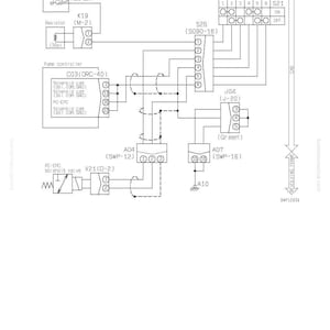 May include: Electrical circuit diagram for a PC-EPC solenoid, featuring a fuse box, resistor, pump controller, and emergency pump drive switch. The diagram includes labels and component identifiers for troubleshooting and maintenance.