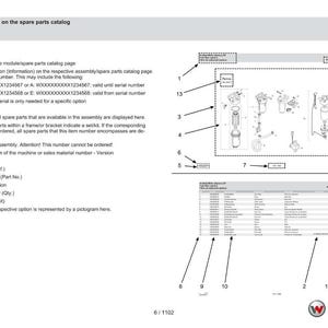 Manuale ricambi per pala gommata Weidemann TH522 Stage 5 in formato PDF / Catalogo illustrato / Download immediato immagine 6