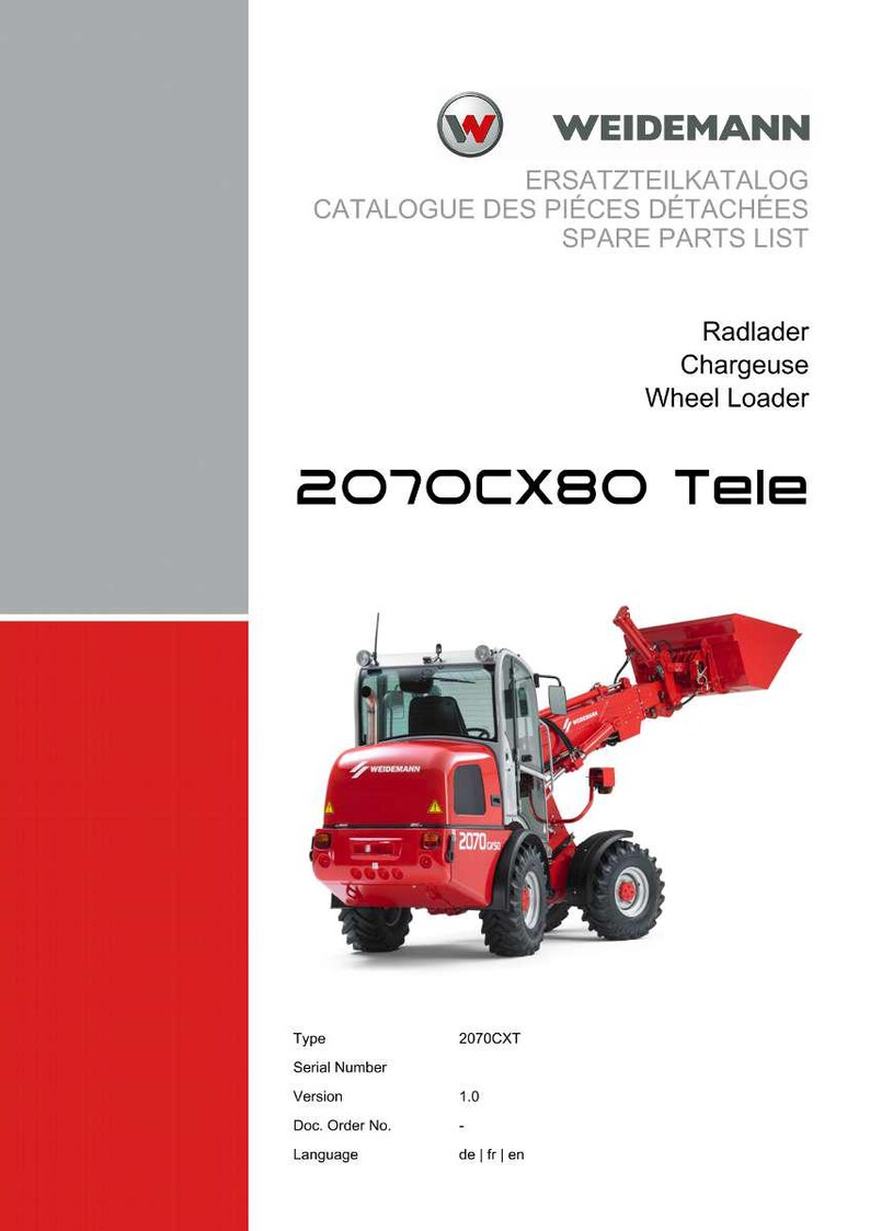 Weidemann 2070Cx80 teleskophjullastare reservdelsmanual PDF | Illustrerad katalog | Direkt nedladdning bild 2