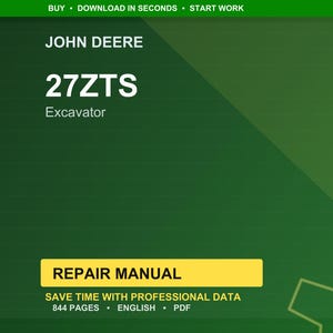 John Deere 27Zts grävmaskin reparationsmanual PDF | Serviceverkstad | Direkt nedladdning bild 1