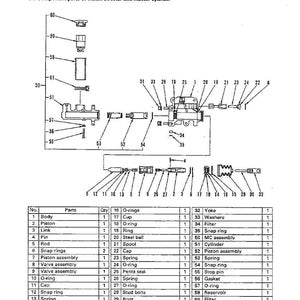 May include: Diagram of a clutch booster and master cylinder, with numbered components and a parts list. The image is a technical illustration, showing the disassembly and assembly of the brake and clutch boosters.